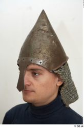 Head Man White Army Historical Helmet Studio photo references